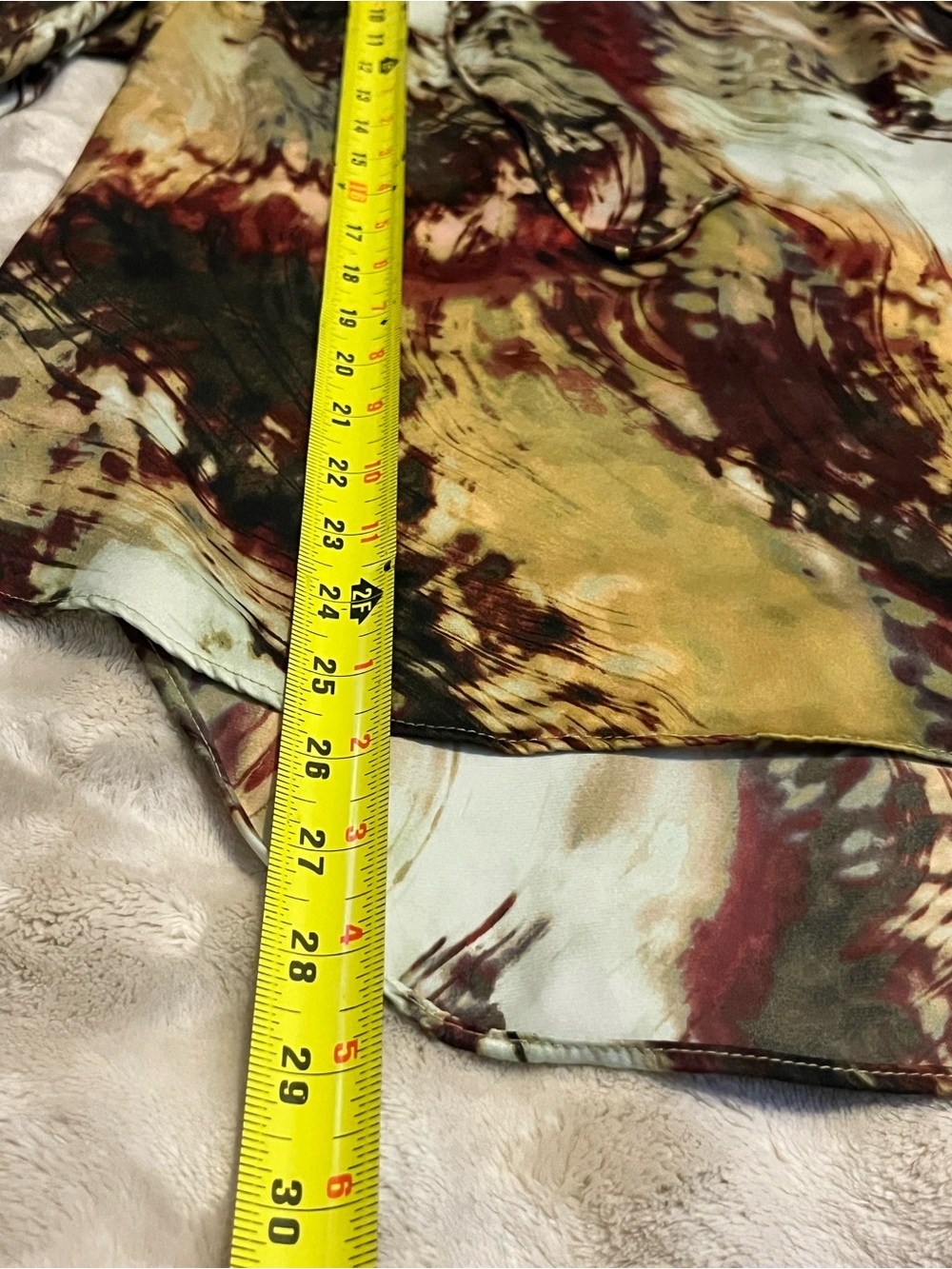 Simply Vera Vera Wang Abstract Watercolor Tie Neck Blouse Medium - Picture 10 of 15